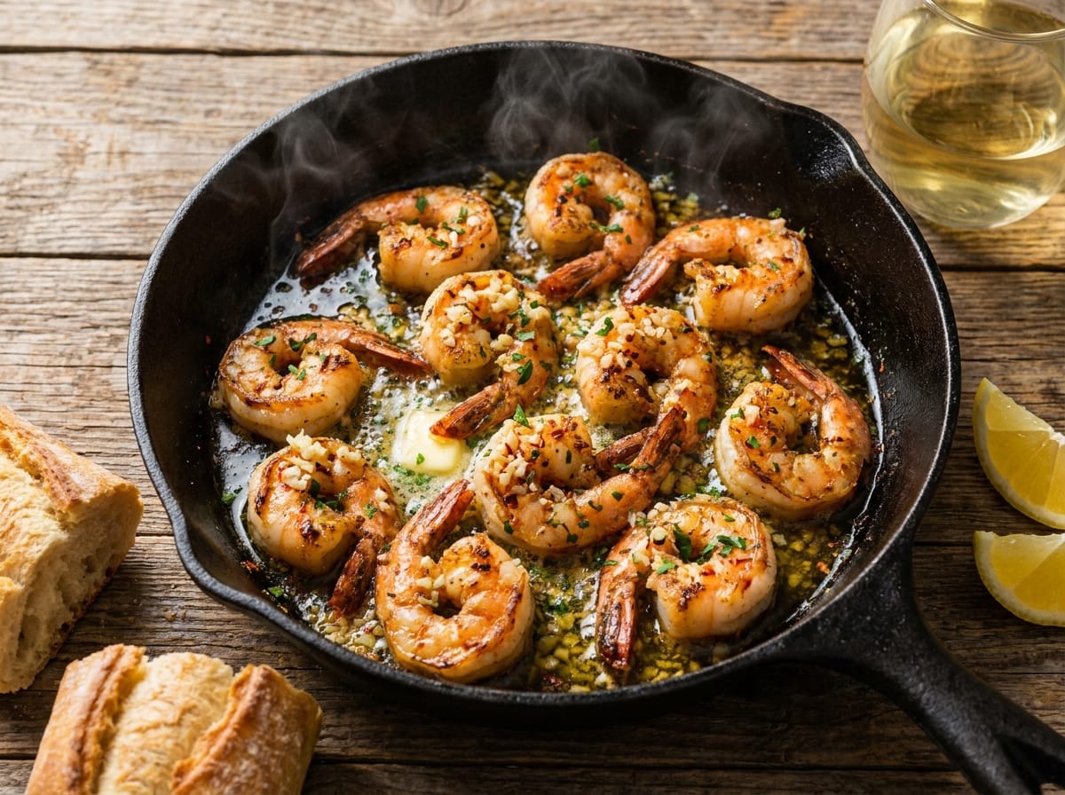 15-Minute Garlic Shrimp recipe presentation