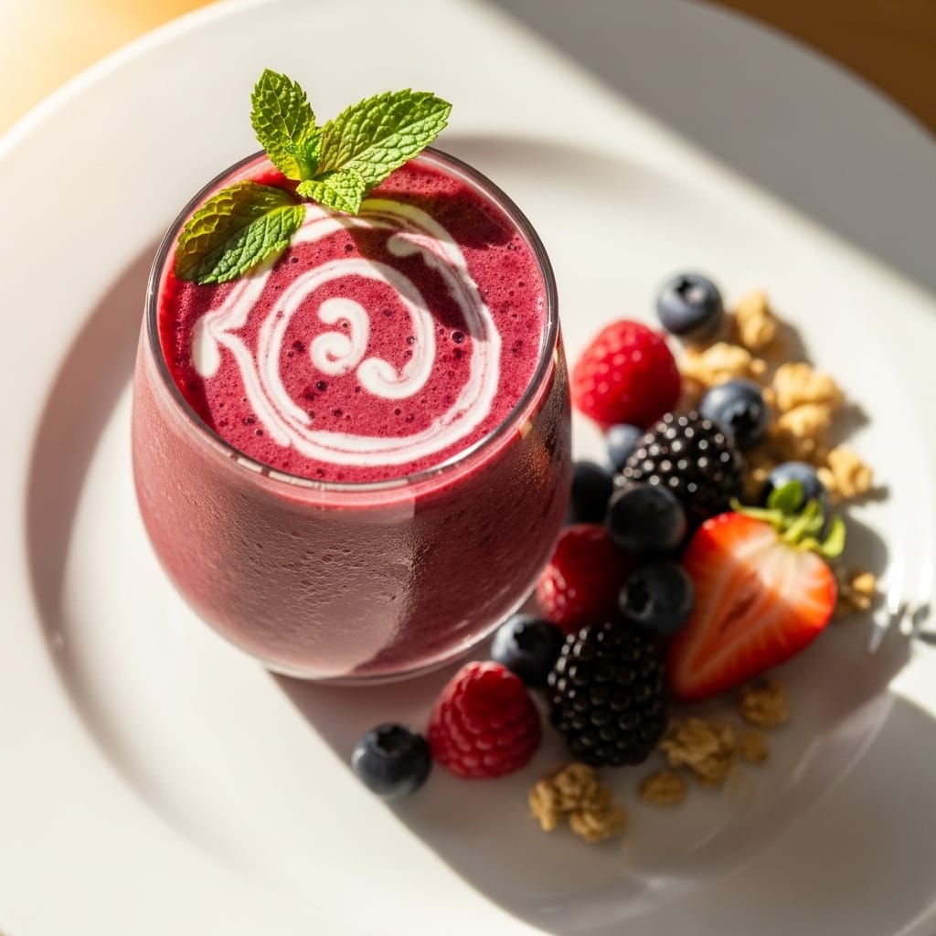 Berry Banana Smoothie recipe presentation