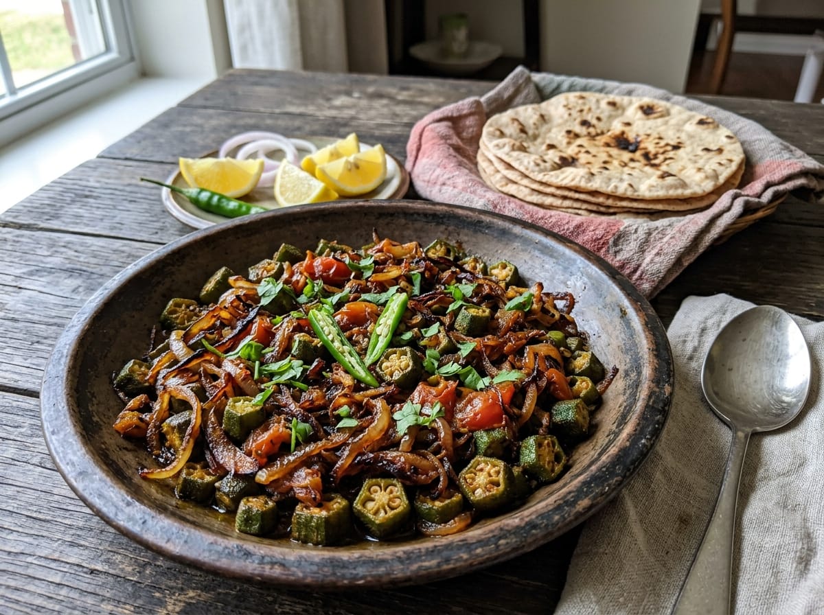 Bhindi Masala recipe presentation