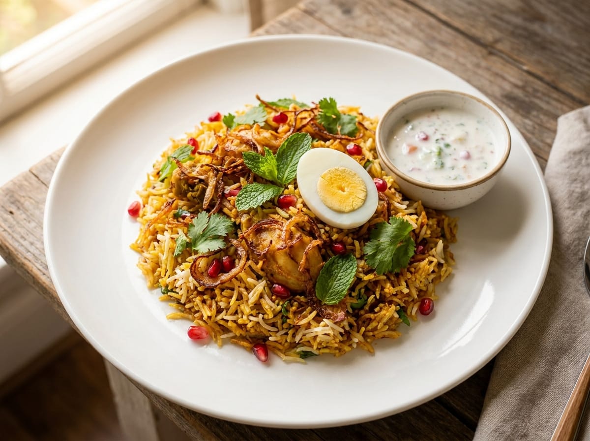 Chicken Biryani recipe presentation