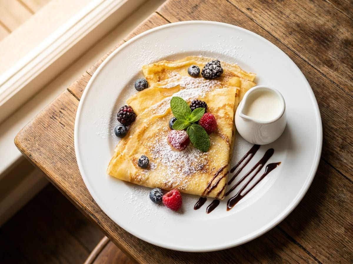 Classic French Crêpes recipe presentation
