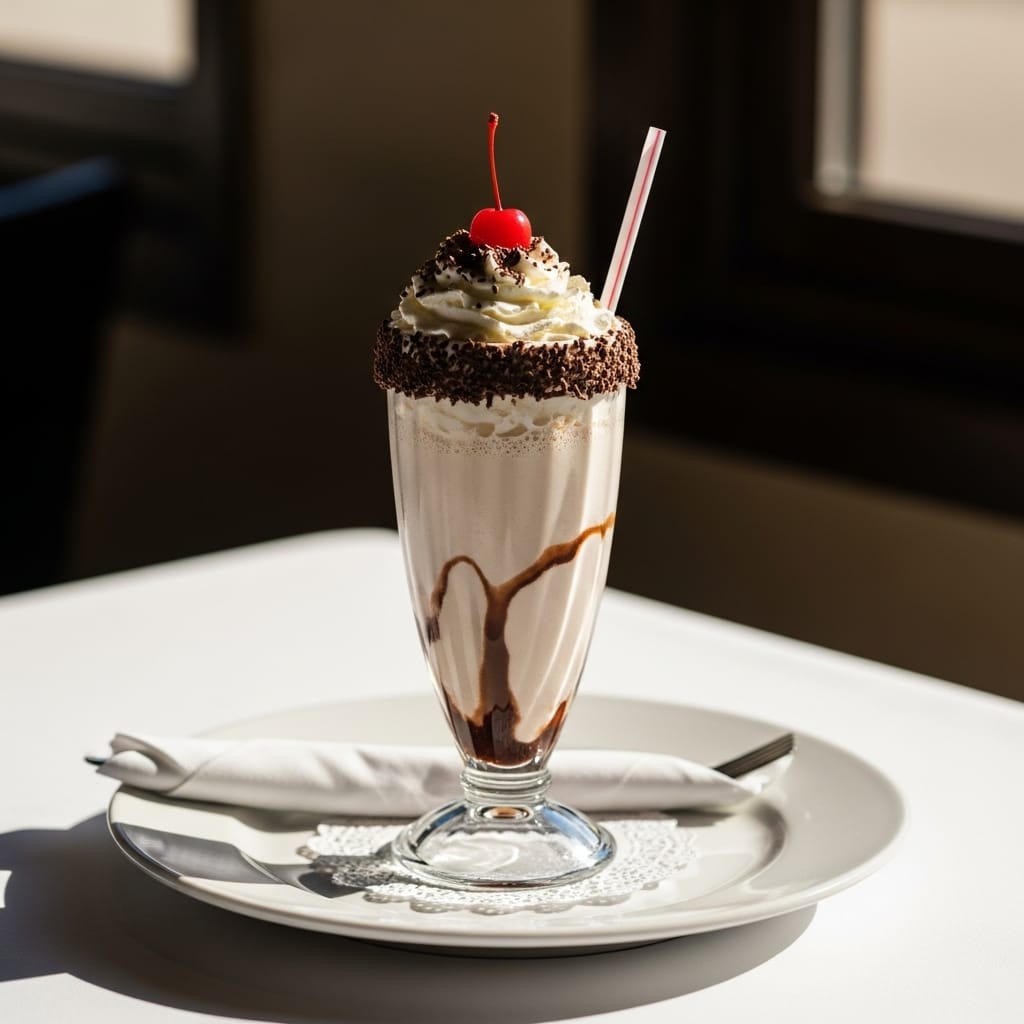 Classic Vanilla Milkshake recipe presentation