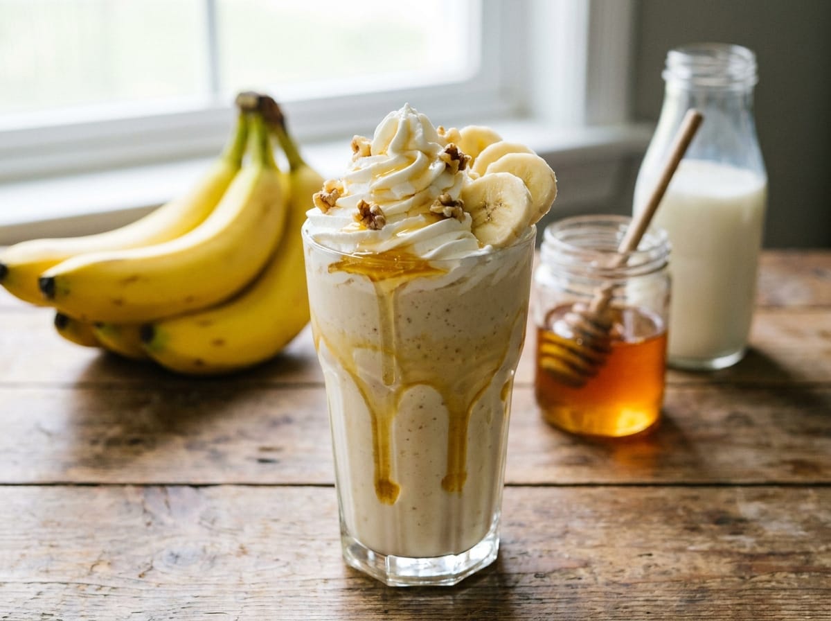 Creamy Banana Shake recipe presentation