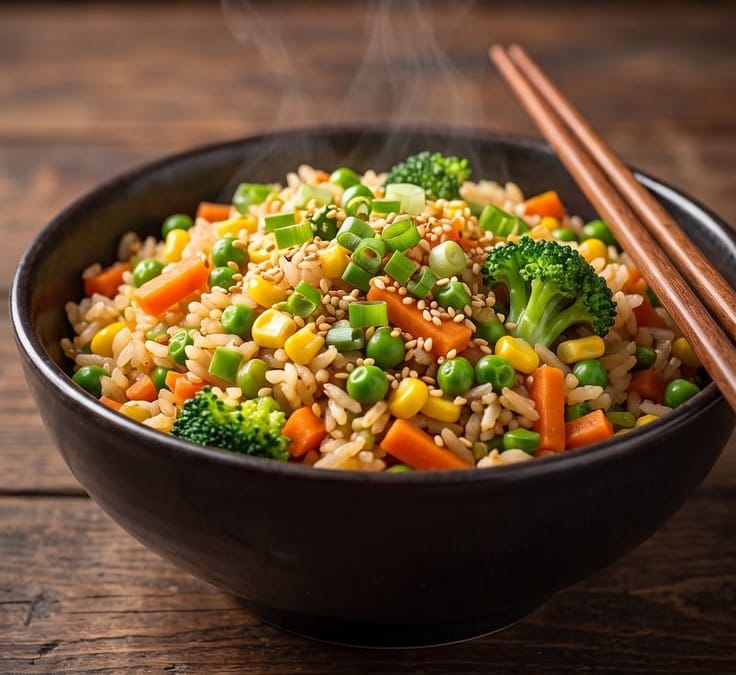 Easy Vegetable Fried Rice | Better Than Takeout recipe presentation