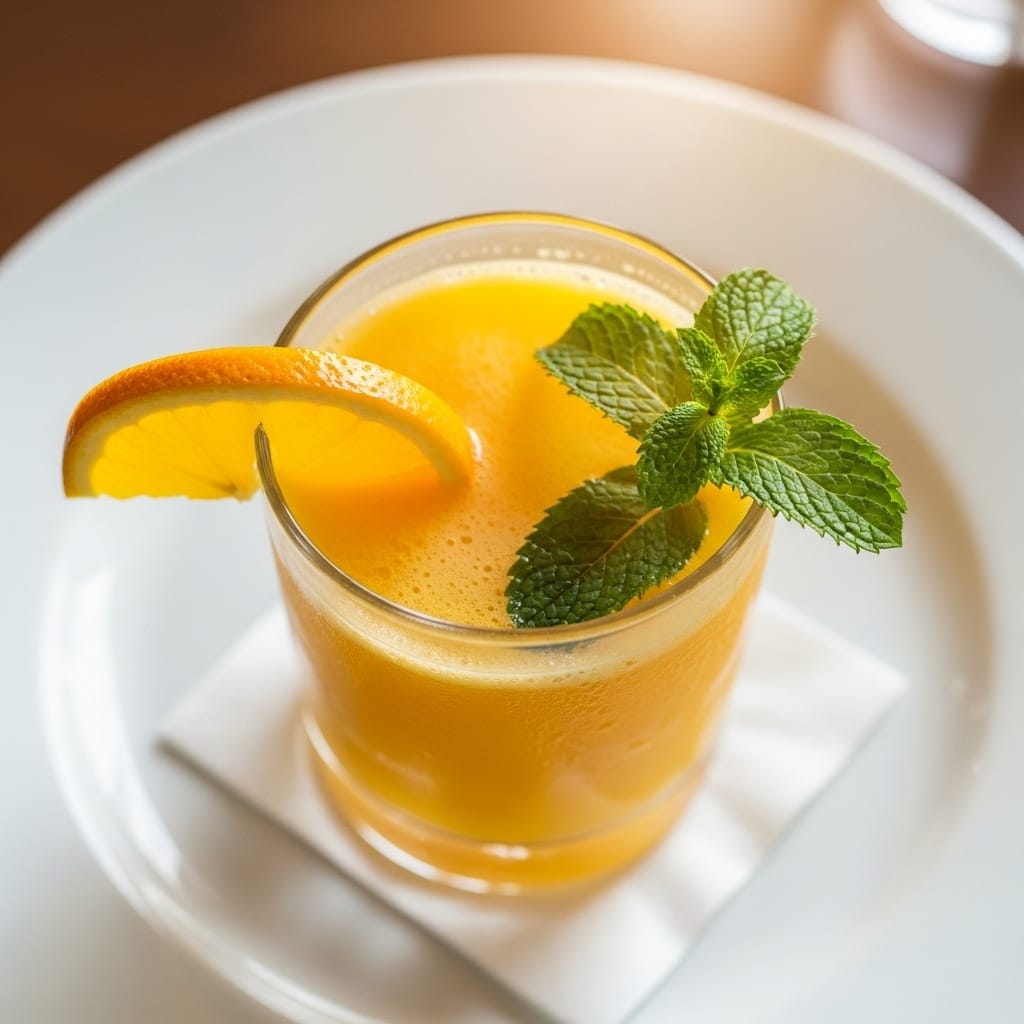Fresh Orange Juice recipe presentation