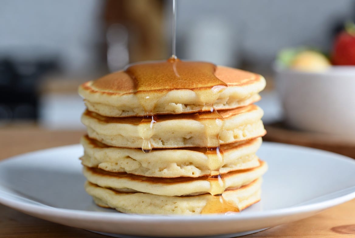 Golden Pancake Stack recipe presentation