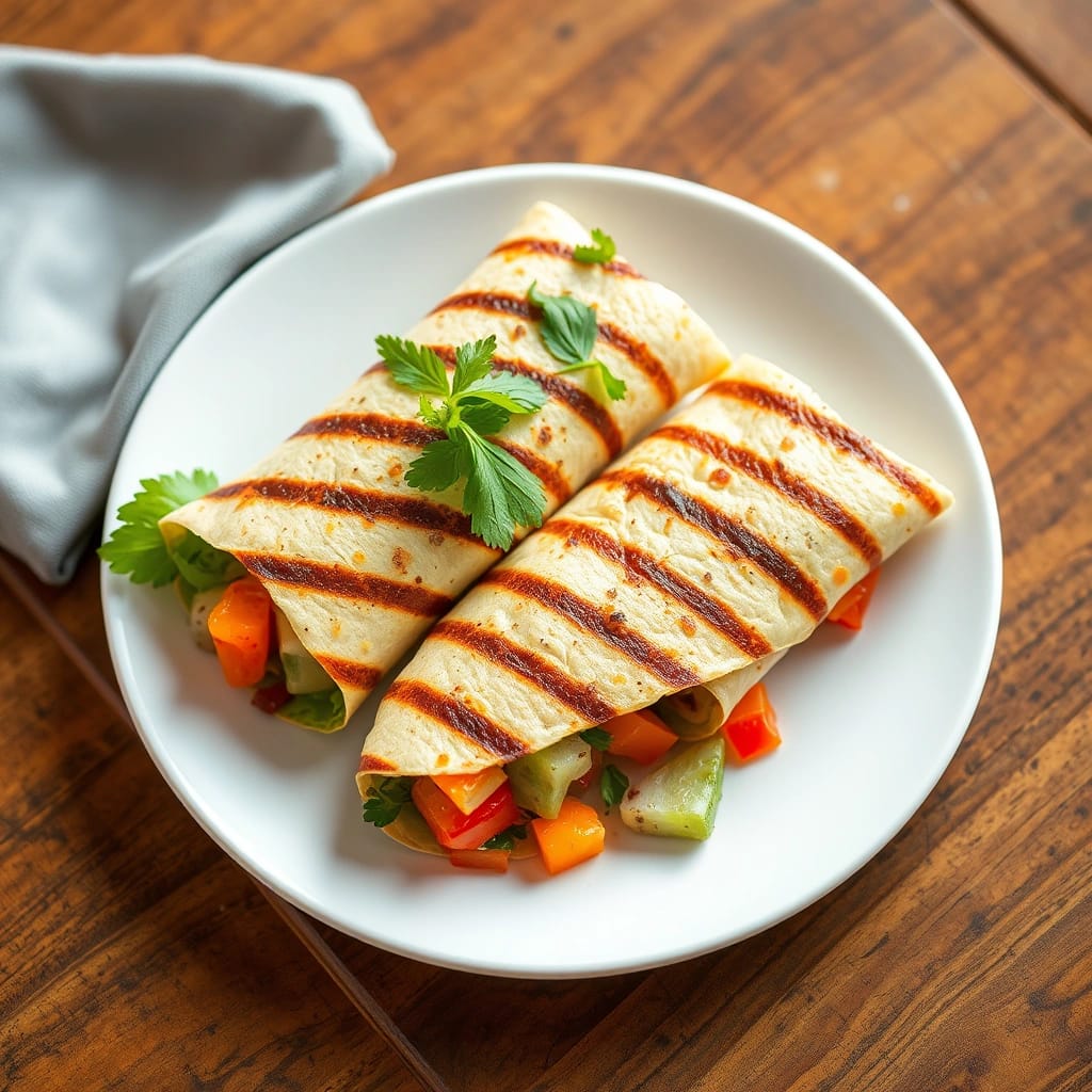 Grilled Veggie Wraps recipe presentation