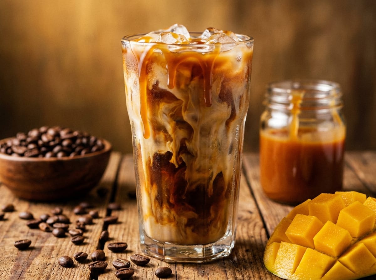 Iced Caramel Coffee recipe presentation