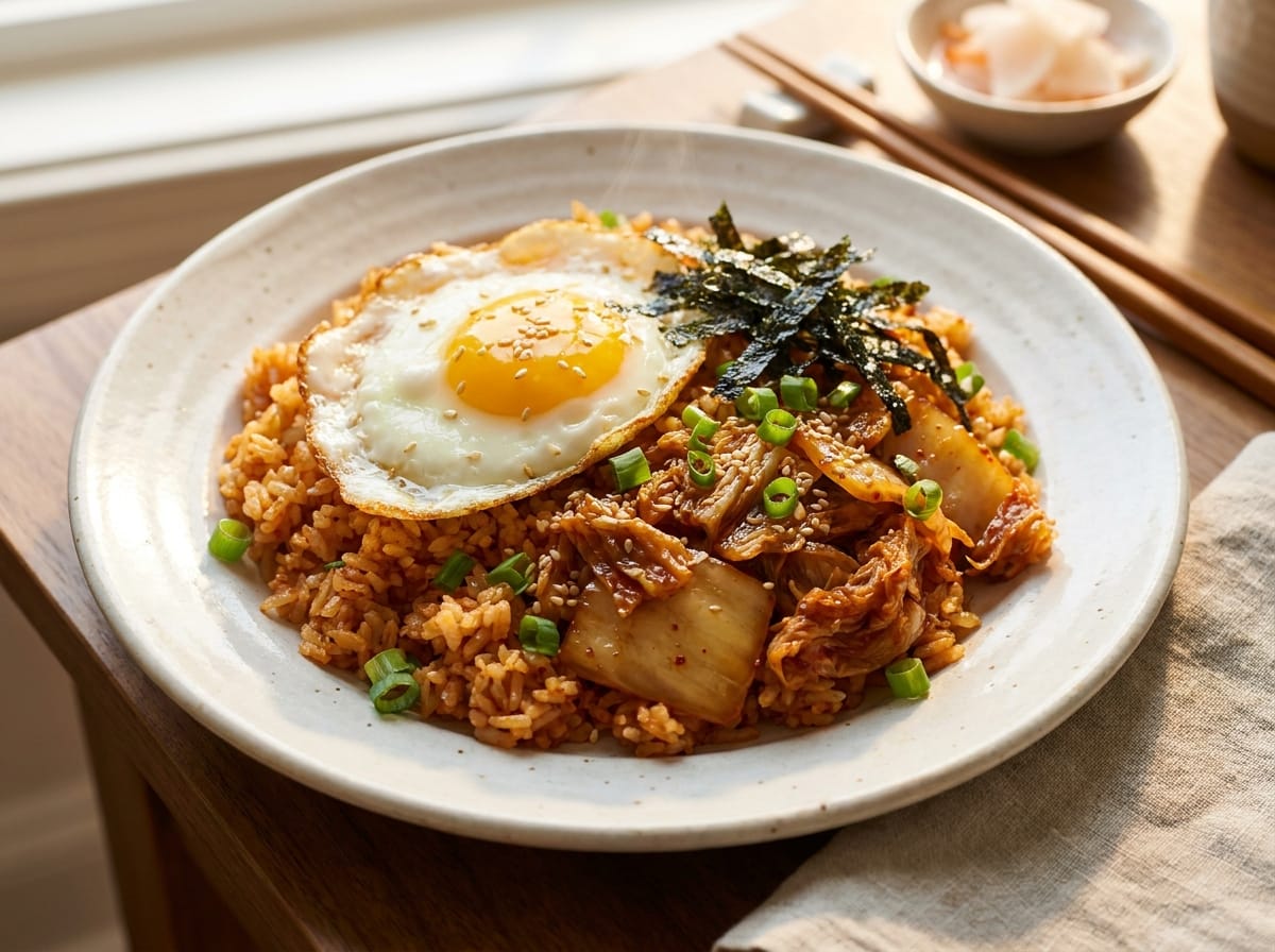 Kimchi Fried Rice recipe presentation