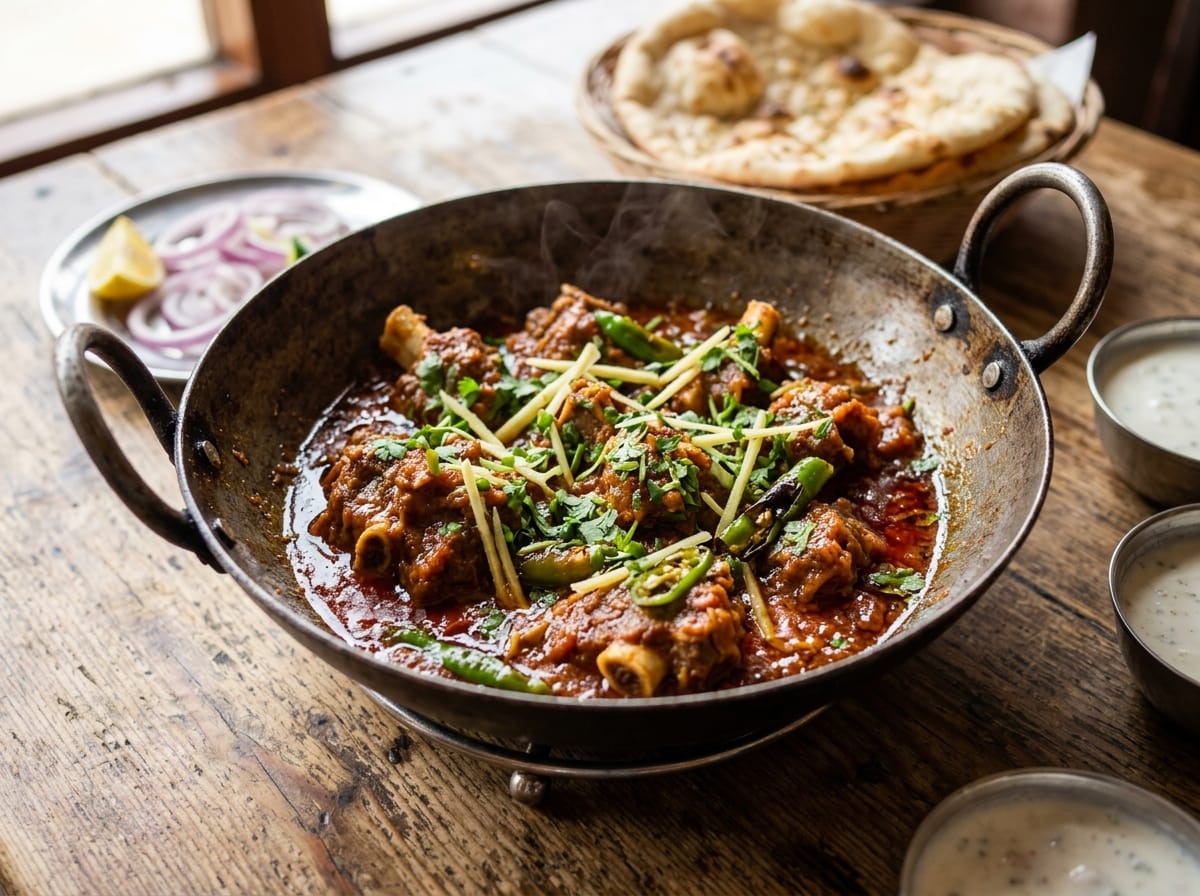 Mutton Karahi recipe presentation