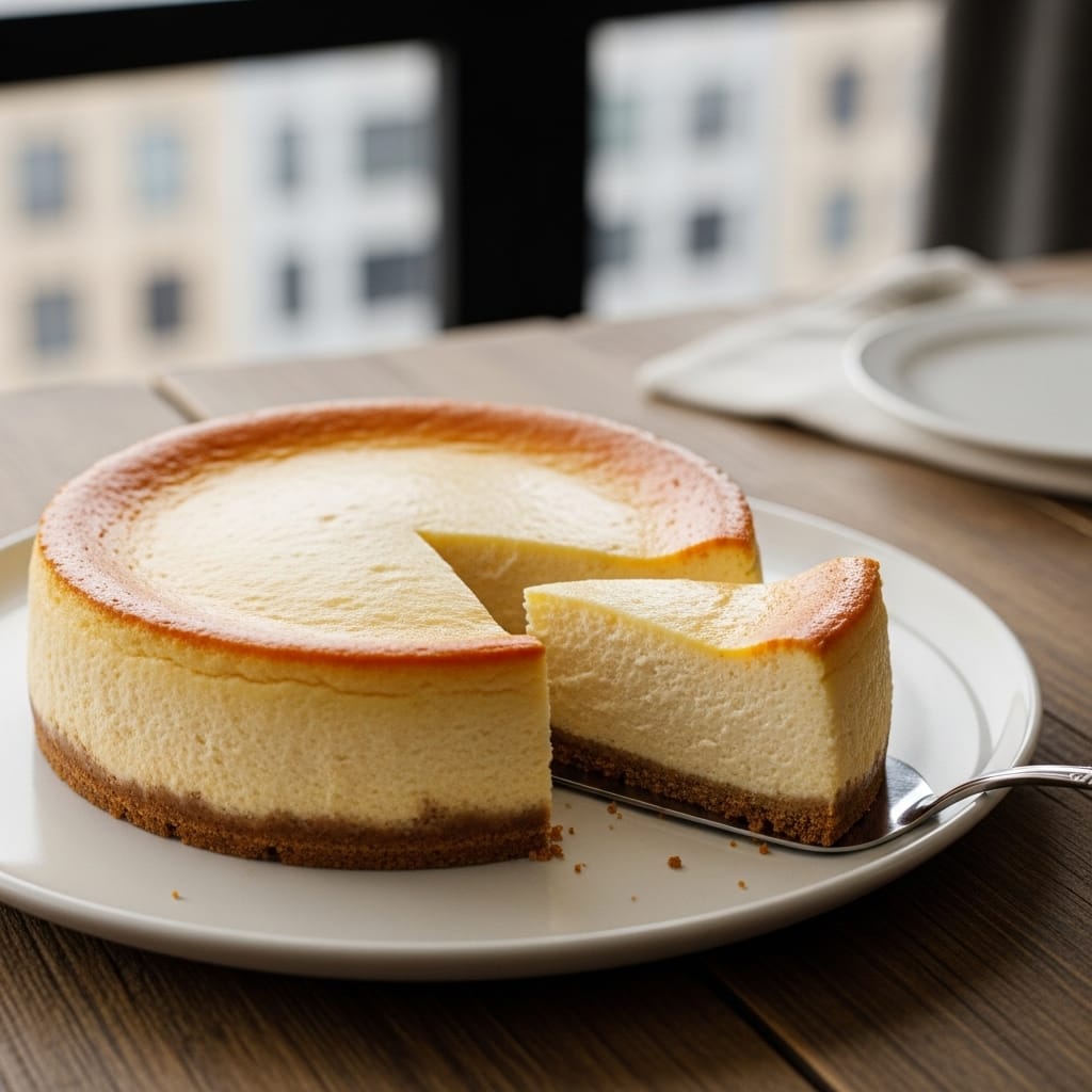 New York Cheesecake recipe presentation