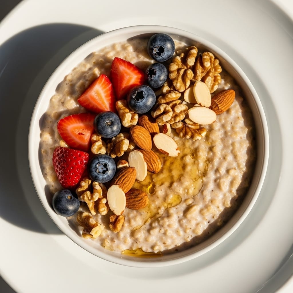 Oatmeal with Fruits & Nuts recipe presentation