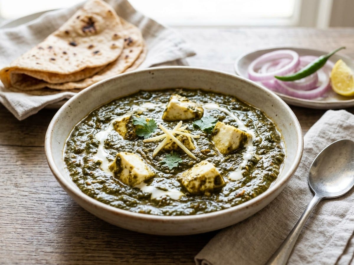 Palak Paneer recipe presentation
