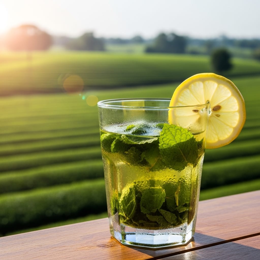 Refreshing Green Tea recipe presentation