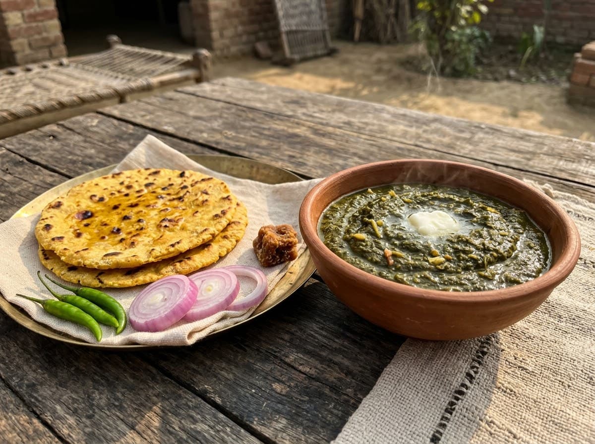 Sarson ka Saag with Makki ki Roti recipe