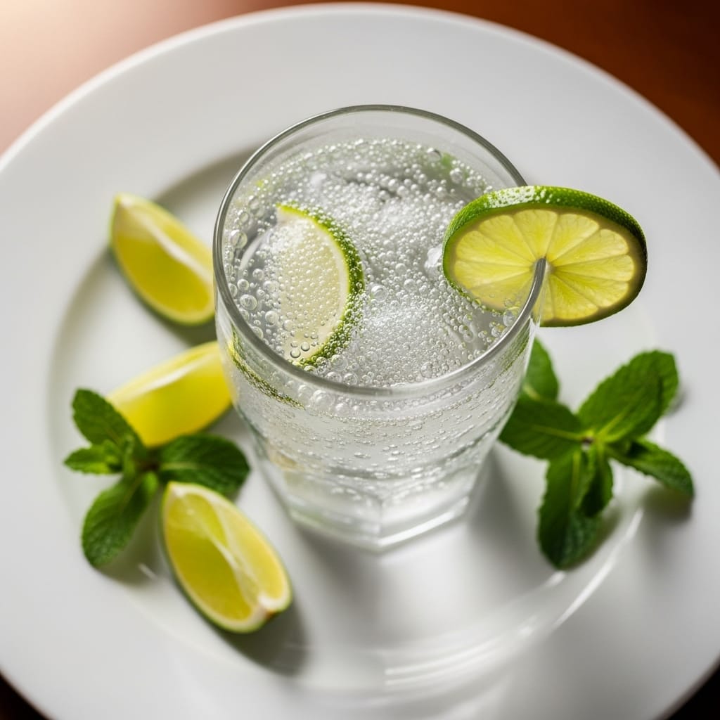 Sparkling Water with Lime recipe presentation
