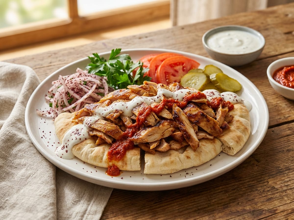 Turkish Chicken Döner recipe presentation