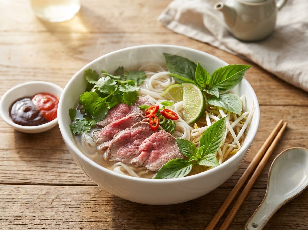 Vietnamese Pho recipe presentation
