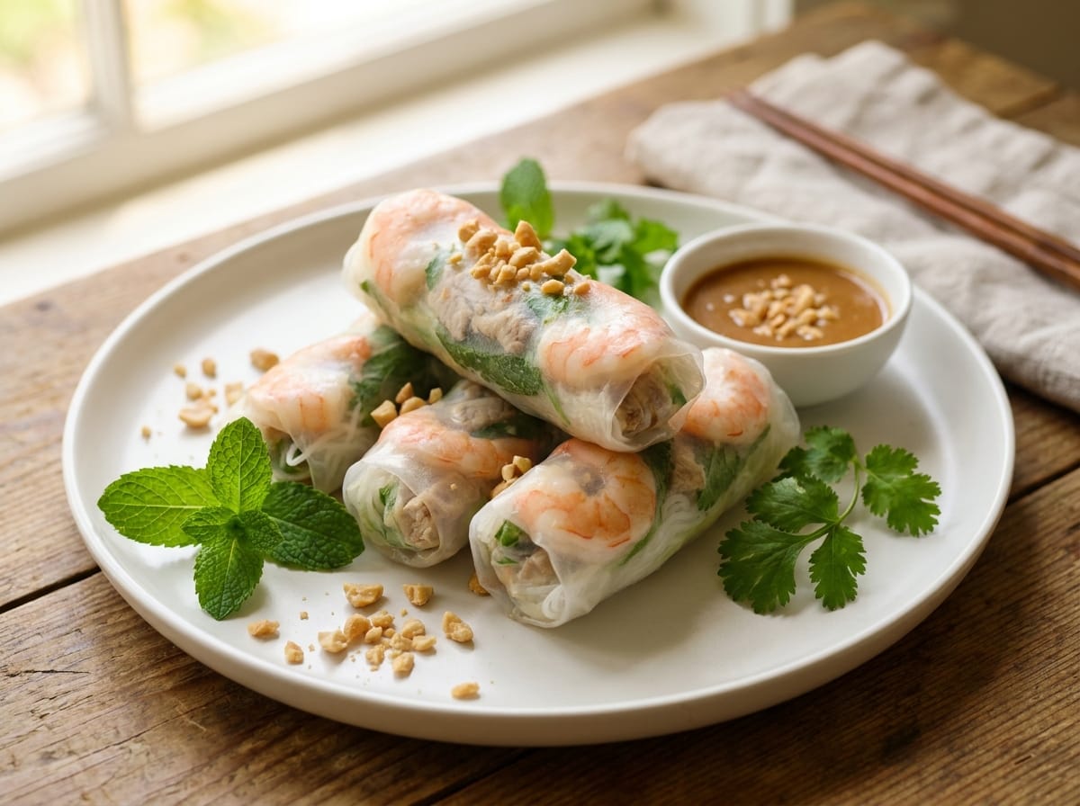 Vietnamese Spring Rolls recipe presentation